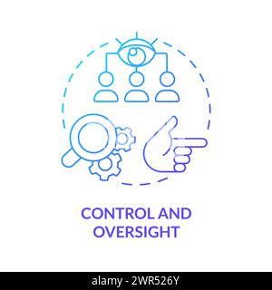 Icône de concept de dégradé bleu de contrôle et de surveillance Illustration de Vecteur