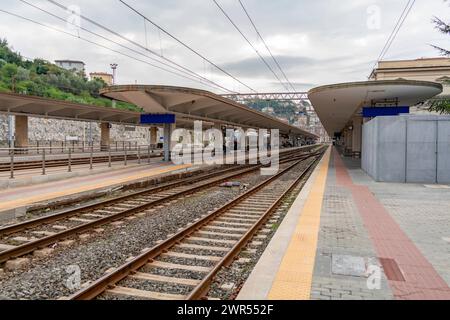 Gare de la Spezia, une ville dans la partie sud de la région Ligurie en Italie Banque D'Images