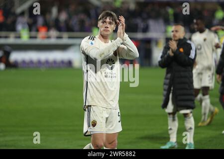 Nicola Zalewski (Rome) lors de la série A italienne match entre Fiorentina 2-2 Roma au stade Artemio franchi le 10 mars 2024 à Florence, Italie. (Photo de Maurizio Borsari/AFLO) Banque D'Images