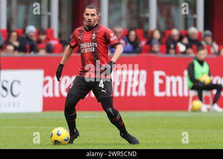 Milan, Italie. 10 mars 2024. Milan - Italie - 10 mars 2024 - Milan vs Empoli série A - ismael Bennacer (4 AC Milan) crédit : Kines Milano/Alamy Live News Banque D'Images