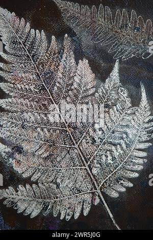 Dessin imprimé Fern Leaf Banque D'Images