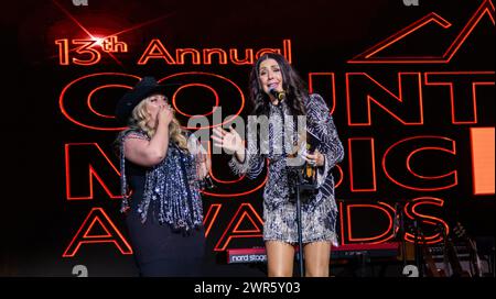 Edmonton, Canada. 10 mars 2024. Foxx Worthee reçoit le Fan's Choice Award lors de la 13e édition annuelle des Country Music Alberta Awards à Edmonton. Crédit : SOPA images Limited/Alamy Live News Banque D'Images