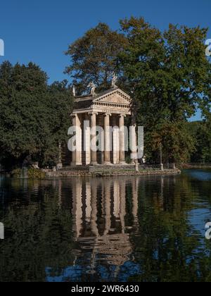 Une vue panoramique sur le temple d'Asclépius à Villa Borghese, Rome Banque D'Images