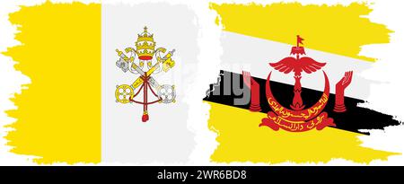 Brunei et Vatican grunge drapeaux connexion, vecteur Illustration de Vecteur