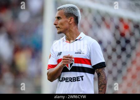 UIT, Brésil. 10 mars 2024. FC valable pour la 12ème manche du Campeonato Paulista 2024 qui se tient à la Estádio Municipal DocNovelli Júnior dimanche après-midi(10). Crédit : Fabiano Martins/FotoArena/Alamy Live News Banque D'Images