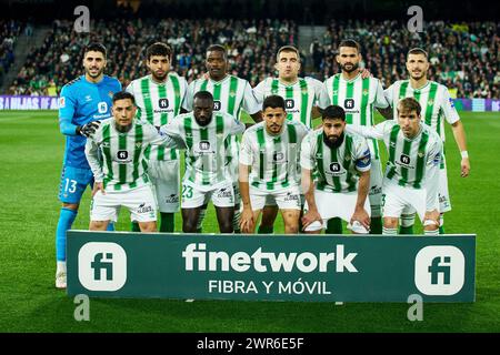 Équipe de Real Betis lors du championnat espagnol de la Liga match de football entre Real Betis et Villarreal CF le 10 mars 2024 au stade Benito Villamarin à Séville, Espagne Banque D'Images