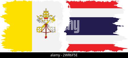 Connexion des drapeaux grunge Thaïlande et Vatican, vecteur Illustration de Vecteur