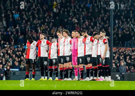 Rotterdam, pays-Bas. 10 mars 2024. Rotterdam - joueurs de Feyenoord lors du match Eredivisie opposant Feyenoord contre Heracles Almelo au Stadion Feijenoord de Kuip le 10 mars 2024 à Rotterdam, pays-Bas. Crédit : Box to Box Pictures/Alamy Live News Banque D'Images