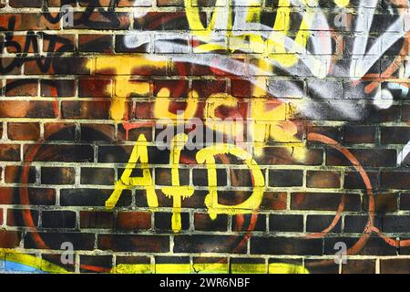 Graffiti gegen die AFD à Bergedorf, Hambourg, Deutschland *** Graffiti contre l'AFD à Bergedorf, Hambourg, Allemagne Banque D'Images