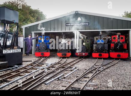 15/09/18 les machines à vapeur miniatures se rassemblent ce week-end pour le gala annuel à vapeur du Rudyard Lake Steam Railway sur la ligne ferroviaire historique du Staffordshire w Banque D'Images