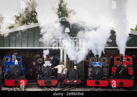 15/09/18 les machines à vapeur miniatures se rassemblent ce week-end pour le gala annuel à vapeur du Rudyard Lake Steam Railway sur la ligne ferroviaire historique du Staffordshire w Banque D'Images