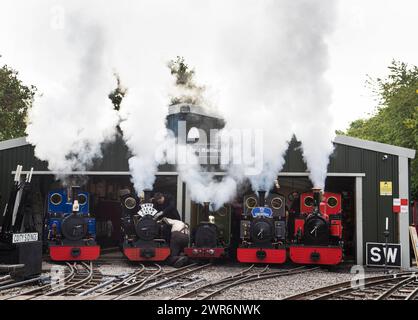 15/09/18 les machines à vapeur miniatures se rassemblent ce week-end pour le gala annuel à vapeur du Rudyard Lake Steam Railway sur la ligne ferroviaire historique du Staffordshire w Banque D'Images