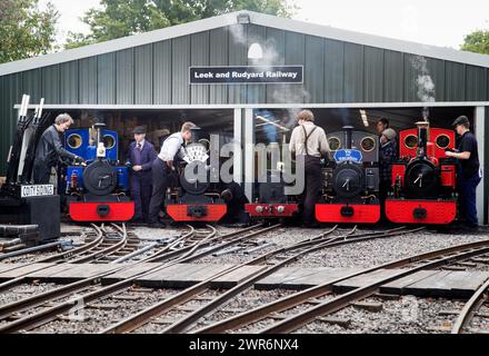 15/09/18 les machines à vapeur miniatures se rassemblent ce week-end pour le gala annuel à vapeur du Rudyard Lake Steam Railway sur la ligne ferroviaire historique du Staffordshire w Banque D'Images