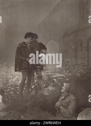 Reproduction d'une peinture de Hamlet et les fossoyeurs par Pascal-Adolphe-Jean Dagnan-Bouveret, Hamlet et les fossoyeurs (titre sur objet), anonyme, Lemercier (fotograaf), (éventuellement), après peinture par Pascal-Adolphe-Jean Dagnan-Bouveret, Paris, 1879 - en ou avant 1884, papier, hauteur 255 mm × largeur 192 mm, tirage photomécanique Banque D'Images