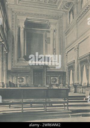 Salle d'audience du Palais de Justice à Bruxelles, Belgique, Grande salle d'audience de la Cour de Cassation (titre sur objet), cette estampe fait partie d'une couverture avec 30 estampes sur 28 pages et une page de titre., anonyme, Edgard Lyon-Claesen, éditeur : Edgard Lyon-Claesen, Bruxelles, c. 1889 - en ou avant c. 1894, papier, collotype, hauteur 328 mm × largeur 242 mm, impression photomécanique Banque D'Images