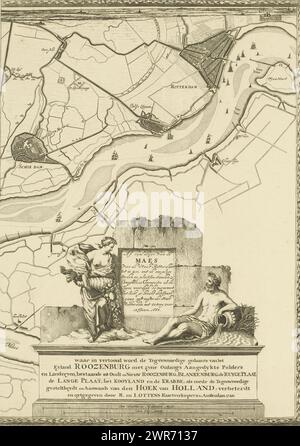 Carte des Maas de Rotterdam à la mer du Nord (quatrième partie), représentation des Maes de la ville de Rotterdam à la mer, avec les villes voisines, les lieux, les sables, les terres arides et les cours, ainsi qu'il est actuellement navigué (titre sur l'objet), quatrième partie d'une carte de la Meuse de Rotterdam à la mer du Nord., imprimeur : Joost van Geel, après sa propre conception par : Joost van Geel, éditeur : Reinier Ottens (I) & Josua, imprimeur : Rotterdam, éditeur : Amsterdam, éditeur : Rotterdam, Rotterdam, 1666 et/ou 1740, papier, gravure, hauteur 500 mm × largeur 360 mm Banque D'Images