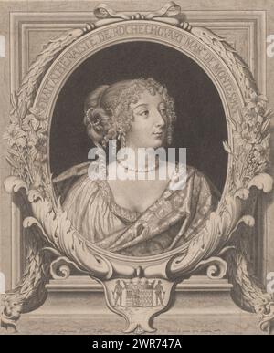 Portrait de Madame de Montespan, imprimeur : Etienne Picart, éditeur : Etienne Picart, Lodewijk XIV (koning van Frankrijk), France, 1668, papier, gravure, gravure, hauteur 373 mm × largeur 310 mm, impression Banque D'Images