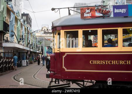 29/03/29 tramways, Christchurch, Île du Sud Nouvelle-Zélande Fiordland National Park. Banque D'Images