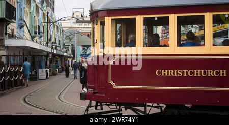 29/03/29 tramways, Christchurch, Île du Sud Nouvelle-Zélande Fiordland National Park. Banque D'Images