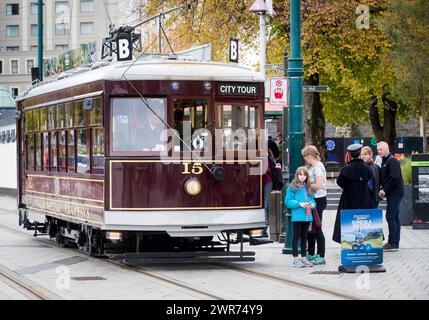 29/03/29 tramways, Christchurch, Île du Sud Nouvelle-Zélande Fiordland National Park. Banque D'Images