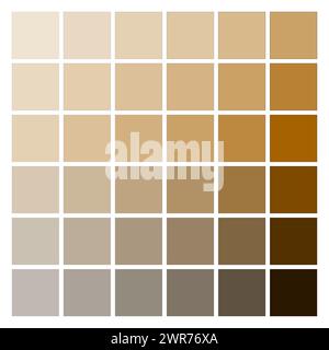 Grille de palette de couleurs de tons neutres de terre. SPE 10. Illustration de Vecteur