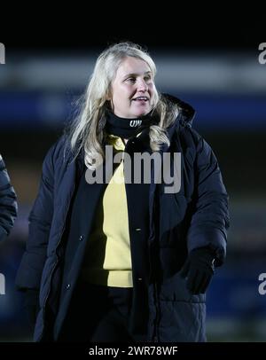 Emma Hayes manager de Chelsea Women. - Chelsea Women v Manchester City Women, Womens Super League, Kingsmeadow Stadium, Londres, Royaume-Uni - 16 février 2024. Usage éditorial uniquement - des restrictions DataCo s'appliquent. Banque D'Images