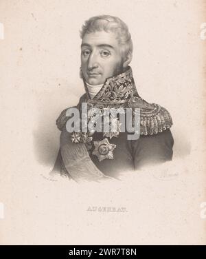 Portrait de Pierre François Charles Augereau, Duc de Castiglione, Augereau (titre sur objet), imprimeur : Nicolas Maurin, imprimeur : veuve Delpech (Naudet), Paris, 1825 - 1842, papier, hauteur 459 mm × largeur 323 mm, tirage Banque D'Images