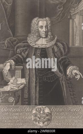 Portrait de Christoph Fürer von Haimendorf, imprimeur : Johann Wilhelm Windter, après peinture par : Paul Decker (II), Neurenberg, 1739, papier, gravure, gravure, hauteur 472 mm × largeur 319 mm, impression Banque D'Images