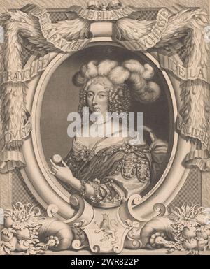 Portrait de Françoise-Louise de la Baume le Blanc, duchesse de la Vallière, imprimeur : Nicolas de Larmessin (I), Lodewijk XIV (koning van Frankrijk), France, 1667 - 1674, papier, gravure, hauteur 413 mm × largeur 338 mm, impression Banque D'Images