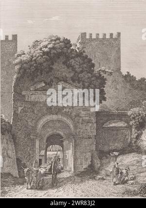 Arc de Drusus et porte de préparation Sebastian, Arco di Druso, Ora, Porta di produits Sebastiano (titre sur objet), paysages italiens (titre de la série), Mahlerian-radirte Prospecte von Italien (titre de la série), imprimeur : Jacob Wilhelm Mechau, Johann Friedrich Frauenholz, Rome, 1794, papier, gravure, hauteur 380 mm × largeur 283 mm, impression Banque D'Images