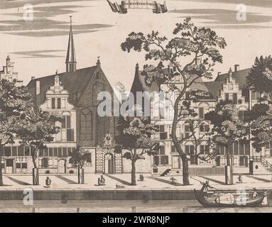 Vue de l'Athenaeum Illustre à Amsterdam, école sereine (titre sur objet), imprimeur : anonyme, éditeur : Abraham Wolfgang, éditeur : Various vervaardigers, Amsterdam, 1693, papier, gravure, gravure, hauteur 274 mm × largeur 347 mm, impression Banque D'Images