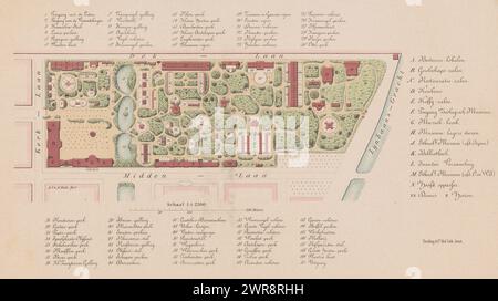 Carte du zoo Artis à Amsterdam, Royal Zoological Society Natura Artis Magistra Amsterdam (titre sur l'objet), imprimeur : anonyme, imprimeur : Tresling & Comp., Amsterdam, 1858 - 1919, papier, hauteur 214 mm × largeur 399 mm, impression Banque D'Images