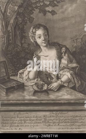 Taste, Gustus / Der Geschmack (titre sur objet), imprimeur : anonyme, éditeur : Johann Christian Leopold, Augsbourg, 1709 - 1755, papier, hauteur 303 mm × largeur 200 mm, tirage Banque D'Images