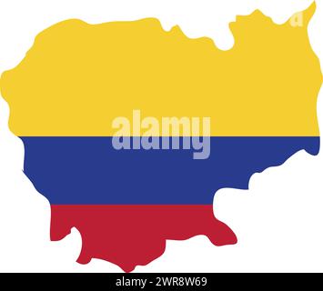 Colombie drapeau en Colombie carte, Colombie carte avec drapeau, carte du pays, Colombie avec drapeau, drapeau de la nation Illustration de Vecteur