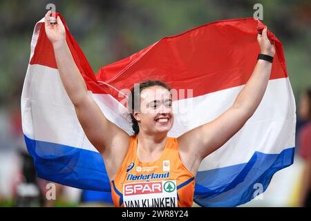 Jorinde Van Klinken (pays-Bas, Médaille de bronze). Lancer le tir. Championnats d'Europe d'athlétisme Munich 2022 Banque D'Images