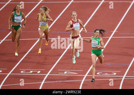 CATIA Azevedo (Portugal), Gunta Vaicule (Lettonie), Alica Schmidt (Allemagne). 400 m de chaleur. Championnats d'Europe Munich 2022 Banque D'Images