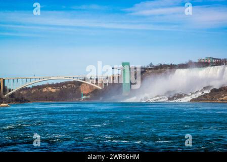 Chutes du Niagara, Canada - 8 mars 2024 : vue panoramique des chutes du Niagara au Canada Banque D'Images