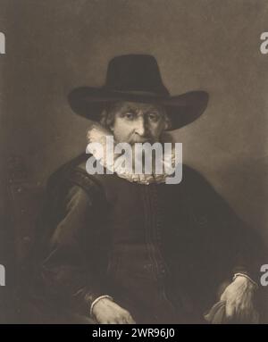 Portrait d'un maire, imprimeur : Richard Houston, d'après peinture par : Rembrandt van Rijn, 1731 - 1775, papier, hauteur 350 mm × largeur 252 mm, tirage Banque D'Images