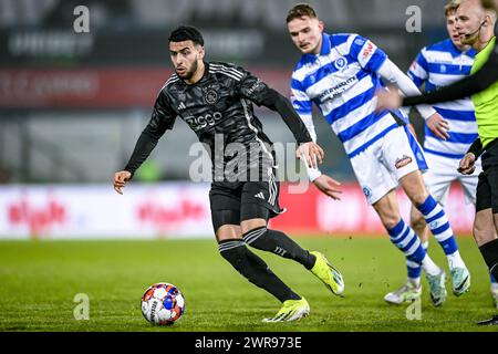 Doetinchem, Nederland. 11 mars 2024. DOETINCHEM, 11-03-2024, Stadium de Vijverberg, football, Néerlandais Eredivisie, saison 2023/2024, match entre de Graafschap et Jong Ajax. Joueur de Jong Ajax Oualid Agougil crédit : Pro Shots/Alamy Live News Banque D'Images