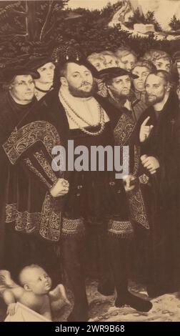 Reproduction photo de Martin Luther et des réformateurs de Wittenberg par Lucas Cranach II, L'électeur de Saxe./ réformateurs, par L. Cranch (titre sur l'objet), Leonida Caldesi, Mattia Montecchi, d'après la peinture de: Lucas Cranach (II), c. 1853 - avant c. 1858, support photographique, tirage sur albumine, hauteur 198 mm × largeur 113 mm, photographie Banque D'Images