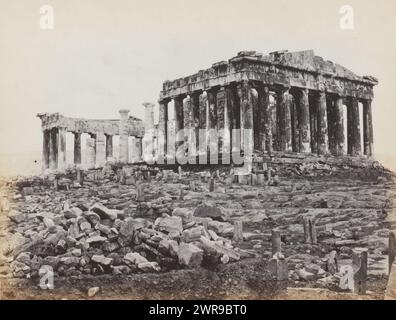 Athènes-le Parthénon-vue générale depuis le nord-ouest, Francis Bedford, Akropolis, c. 1861 - en 1866 ou avant, support photographique, tirage sur albumine, hauteur 97 mm × largeur 122 mm, photographie Banque D'Images