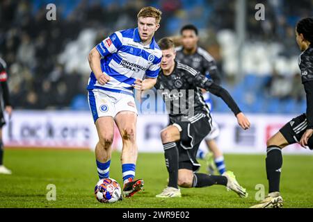 Doetinchem, Nederland. 11 mars 2024. DOETINCHEM, 11-03-2024, Stadium de Vijverberg, football, Néerlandais Eredivisie, saison 2023/2024, match entre de Graafschap et Jong Ajax. De Graafschap joueur Devin Haen crédit : Pro Shots/Alamy Live News Banque D'Images