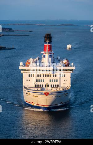 Gothenburg, Suède - 05 mars 2024 : le ferry Stena Danica de la ligne Stena arrive à Gothenburg dans la matinée Banque D'Images