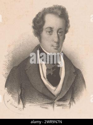 Portrait de Francisco Martinez de la Rosa, M. Martinez de la Rosa (titre sur objet), Portraits de personnalités célèbres (titre de la série), Galerie des contemporains illustres (titre de la série sur objet), imprimeur : Louis Ghémar, imprimeur : Pierre Degobert, éditeur : Charles Hen, Bruxelles, 1841, papier, hauteur 266 mm × largeur 180 mm, impression Banque D'Images