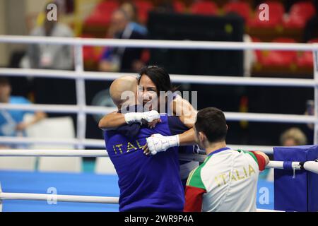 Busto Arsizio, Lombardie, Italie. 11 mars 2024. Mesiano ALESSIA lors de la finale -Boxing Road to Paris 2024-, E-Work Arena, Busto Arsizio. (Crédit image : © Mattia Martegani/ZUMA Press Wire) USAGE ÉDITORIAL SEULEMENT! Non destiné à UN USAGE commercial ! Banque D'Images