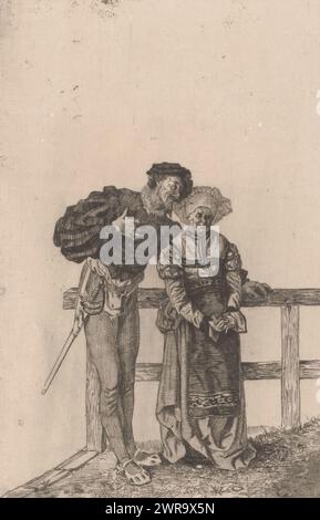 Mephisto et Martha, imprimeur : Willem Geets, 1874, papier, gravure, hauteur 195 mm × largeur 130 mm, impression Banque D'Images