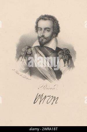 Portrait de Charles de Gontaut, Duc de Biron, Biron (titre sur objet), imprimeur : anonyme, imprimeur : veuve Delpech (Naudet), Paris, in ou after 1818 - in ou before 1842, papier, hauteur 242 mm × largeur 160 mm, tirage Banque D'Images