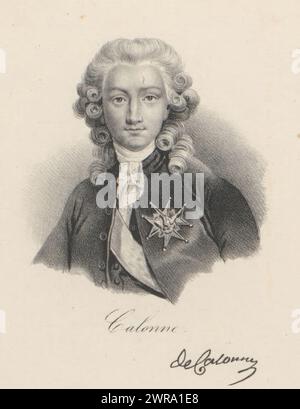 Portrait de Charles-Alexandre de Calonne, Calonne (titre sur objet), imprimeur : anonyme, imprimeur : veuve Delpech (Naudet), Paris, en ou après 1818 - en ou avant 1842, papier, hauteur 281 mm × largeur 177 mm, tirage Banque D'Images