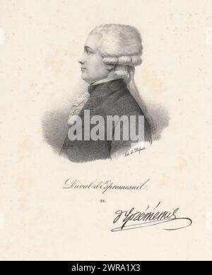 Portrait de Jean-Jacques Duval d'Eprémesnil, Duval d'Epremesnil (titre sur objet), imprimeur : anonyme, imprimeur : veuve Delpech (Naudet), Paris, in ou after 1818 - in ou before 1842, papier, hauteur 270 mm × largeur 180 mm, tirage Banque D'Images