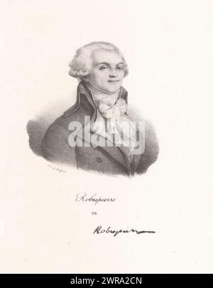 Portrait de Maximilien de Robespierre, Robespierre (titre sur objet), imprimeur : anonyme, imprimeur : veuve Delpech (Naudet), Paris, en 1818 ou après - en 1842 ou avant, papier, hauteur 272 mm × largeur 177 mm, tirage Banque D'Images